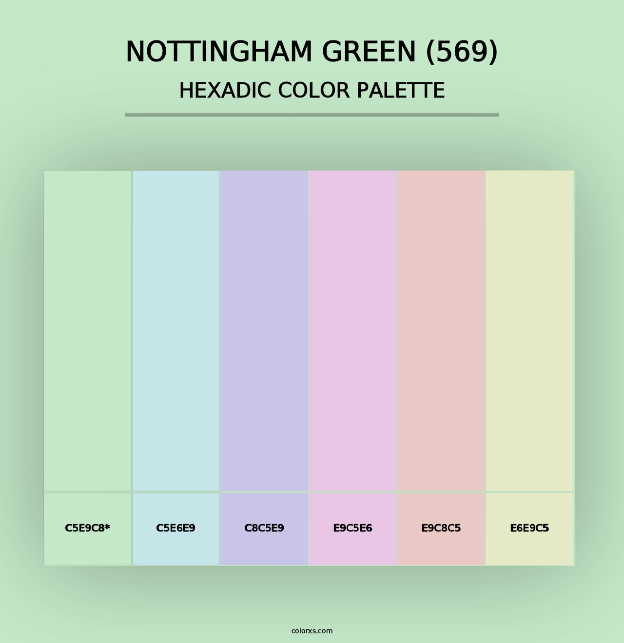 Nottingham Green (569) - Hexadic Color Palette