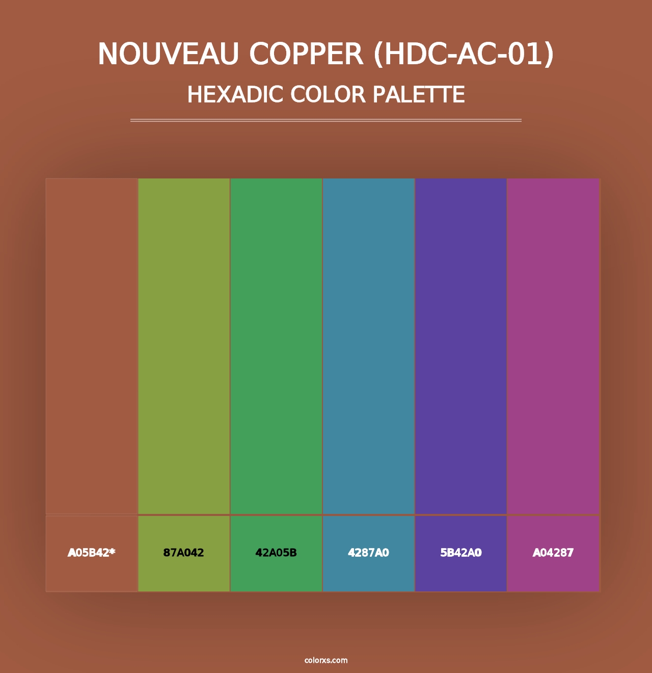 Nouveau Copper (HDC-AC-01) - Hexadic Color Palette