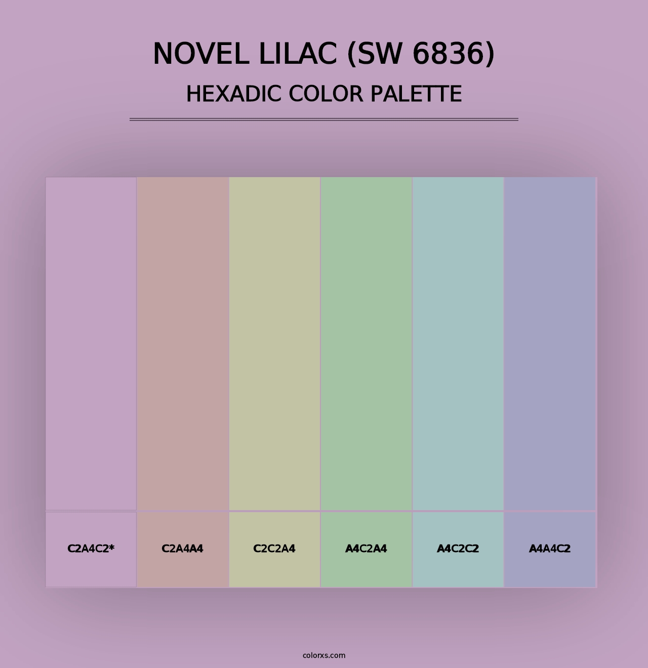 Novel Lilac (SW 6836) - Hexadic Color Palette