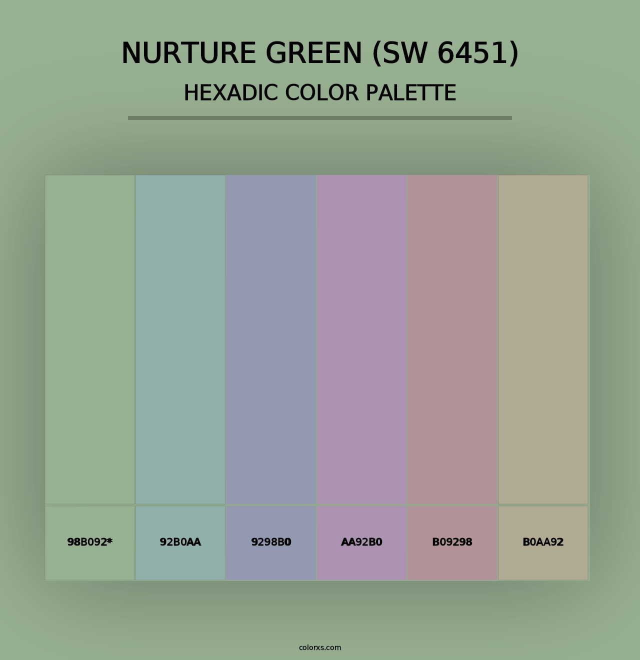 Nurture Green (SW 6451) - Hexadic Color Palette