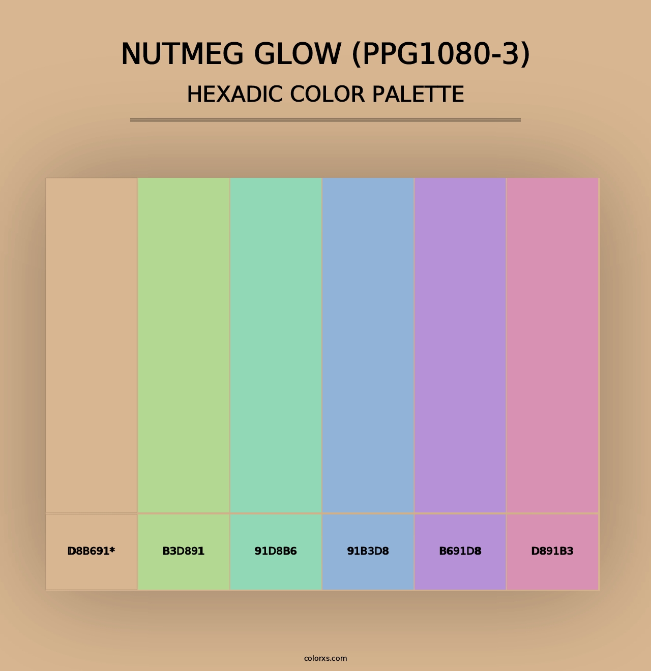 Nutmeg Glow (PPG1080-3) - Hexadic Color Palette