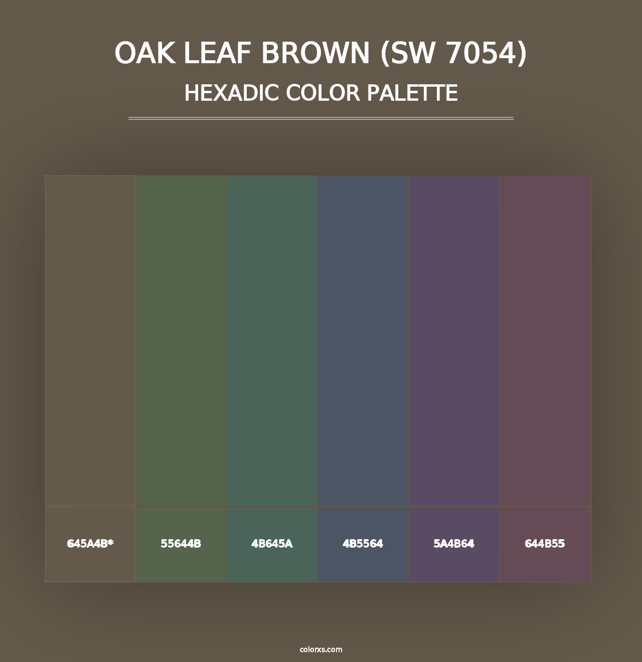 Oak Leaf Brown (SW 7054) - Hexadic Color Palette