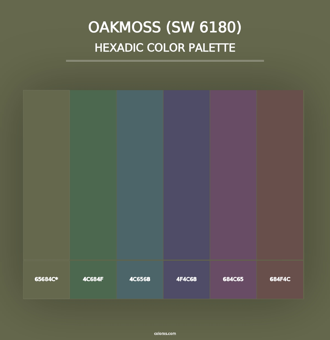 Oakmoss (SW 6180) - Hexadic Color Palette