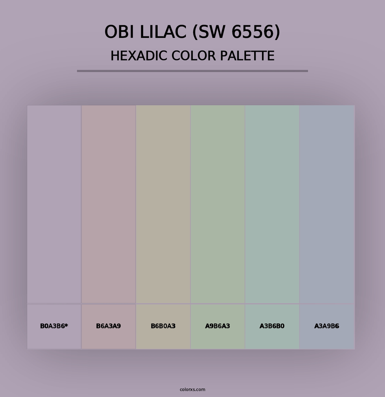 Obi Lilac (SW 6556) - Hexadic Color Palette