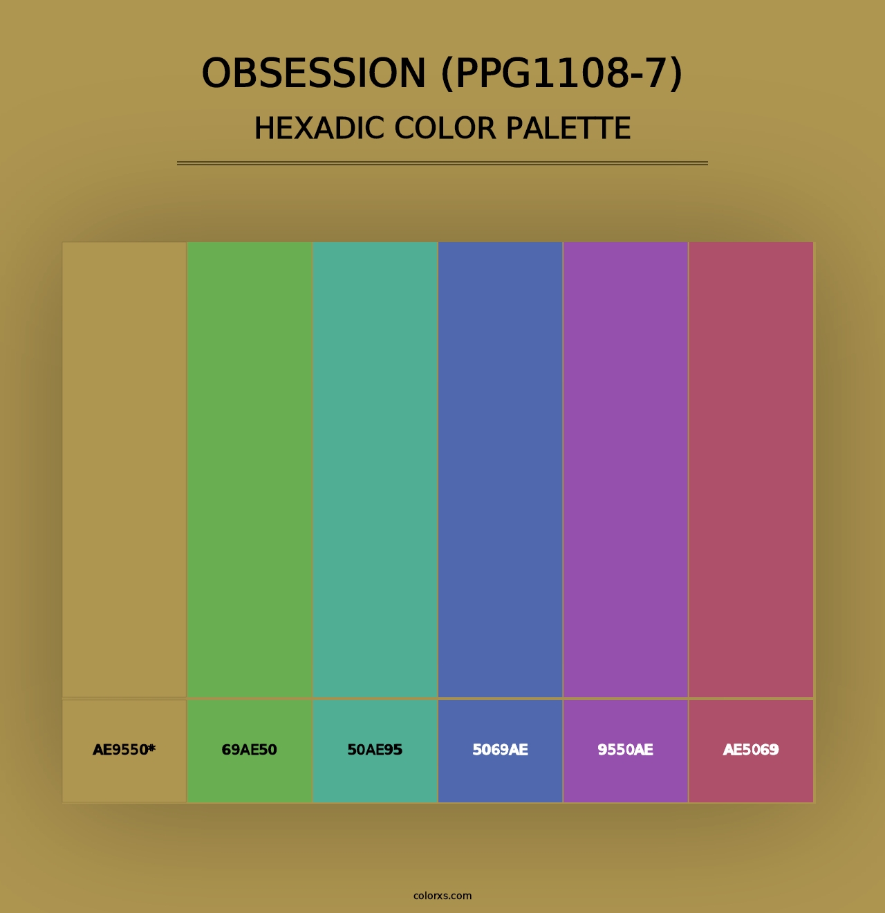 Obsession (PPG1108-7) - Hexadic Color Palette