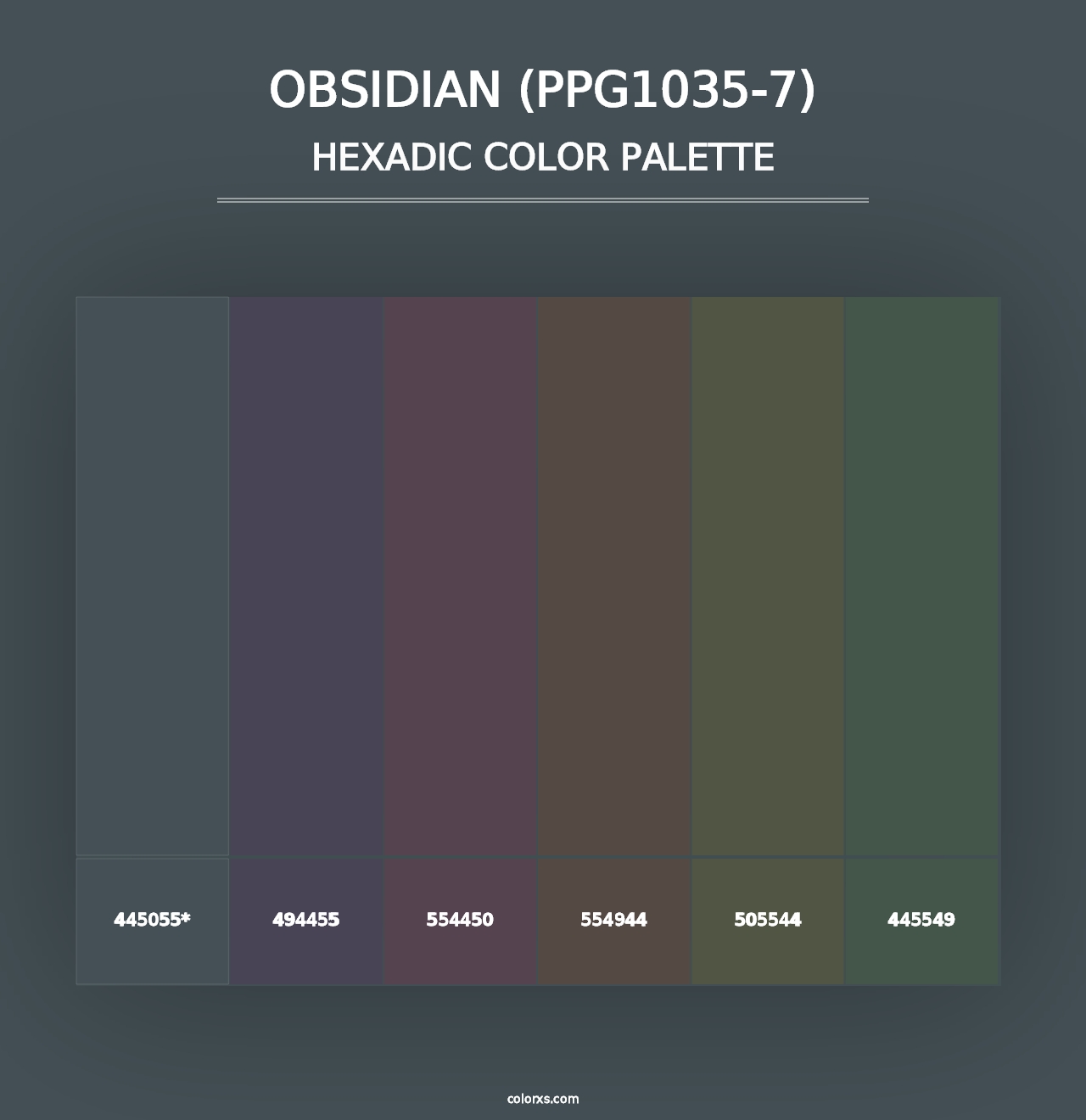 Obsidian (PPG1035-7) - Hexadic Color Palette