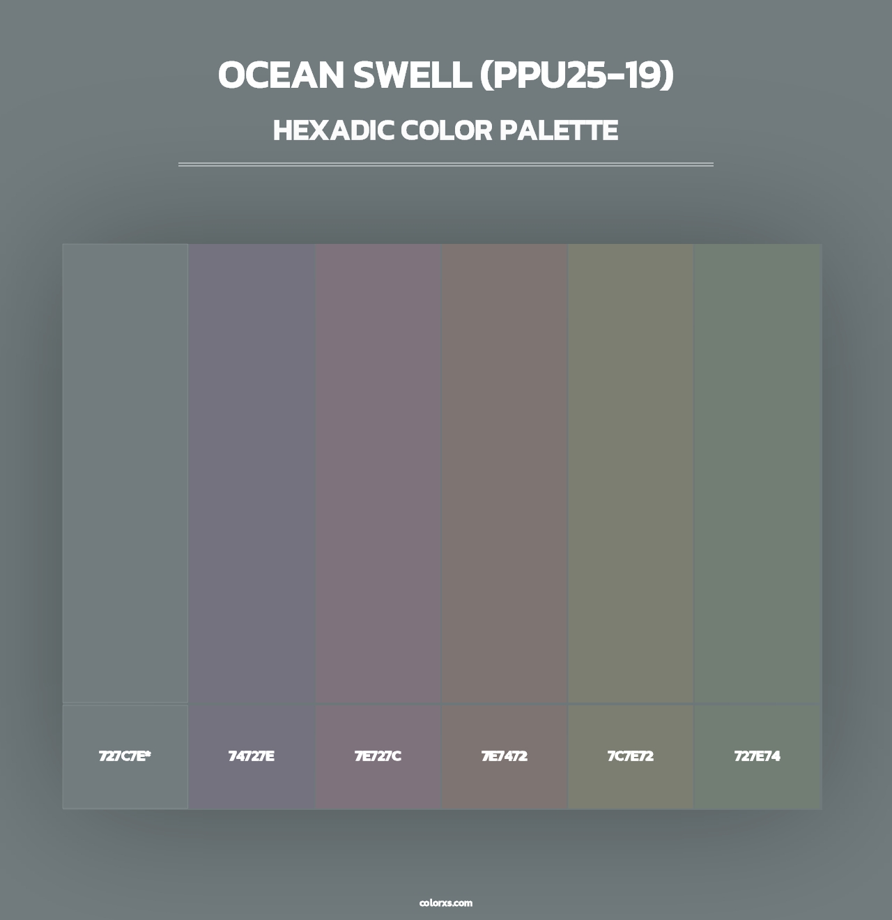 Ocean Swell (PPU25-19) - Hexadic Color Palette