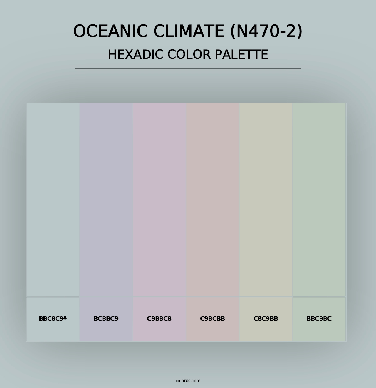 Oceanic Climate (N470-2) - Hexadic Color Palette