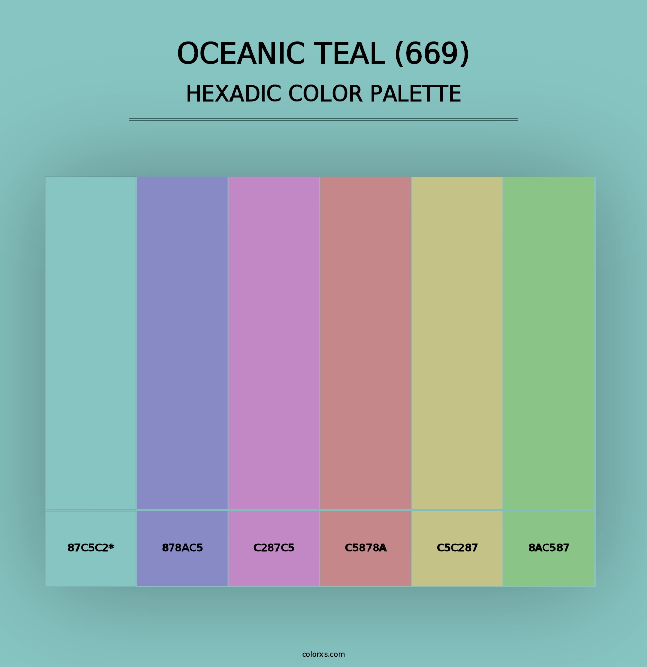 Oceanic Teal (669) - Hexadic Color Palette