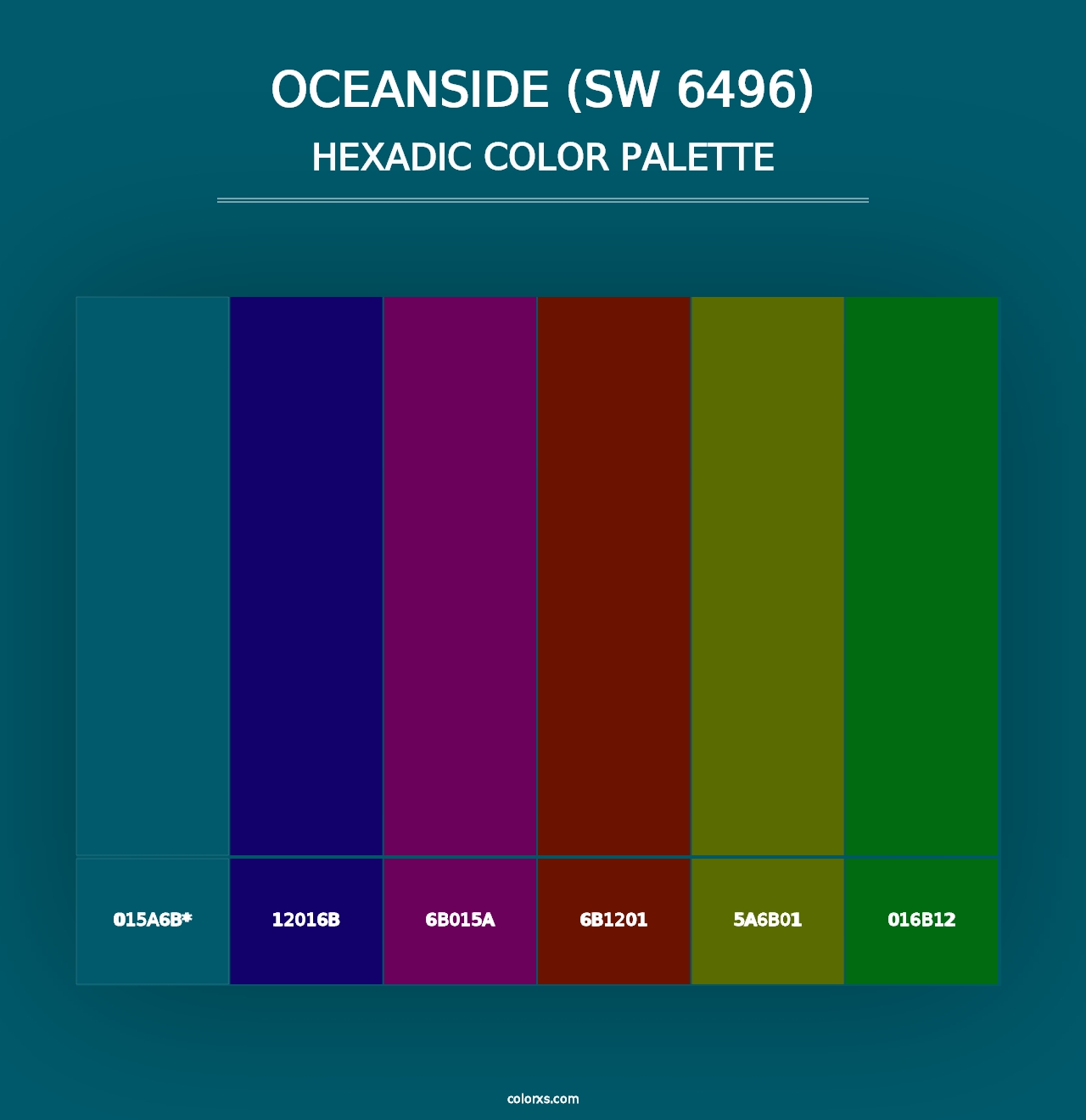 Oceanside (SW 6496) - Hexadic Color Palette