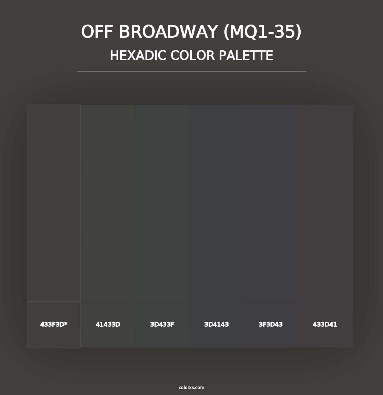 Off Broadway (MQ1-35) - Hexadic Color Palette