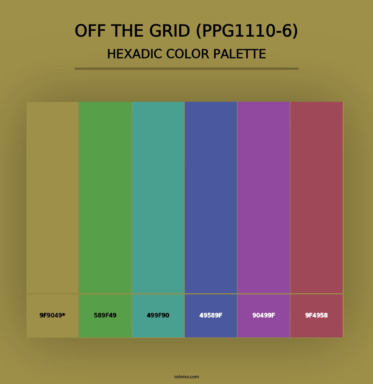 Off The Grid (PPG1110-6) - Hexadic Color Palette