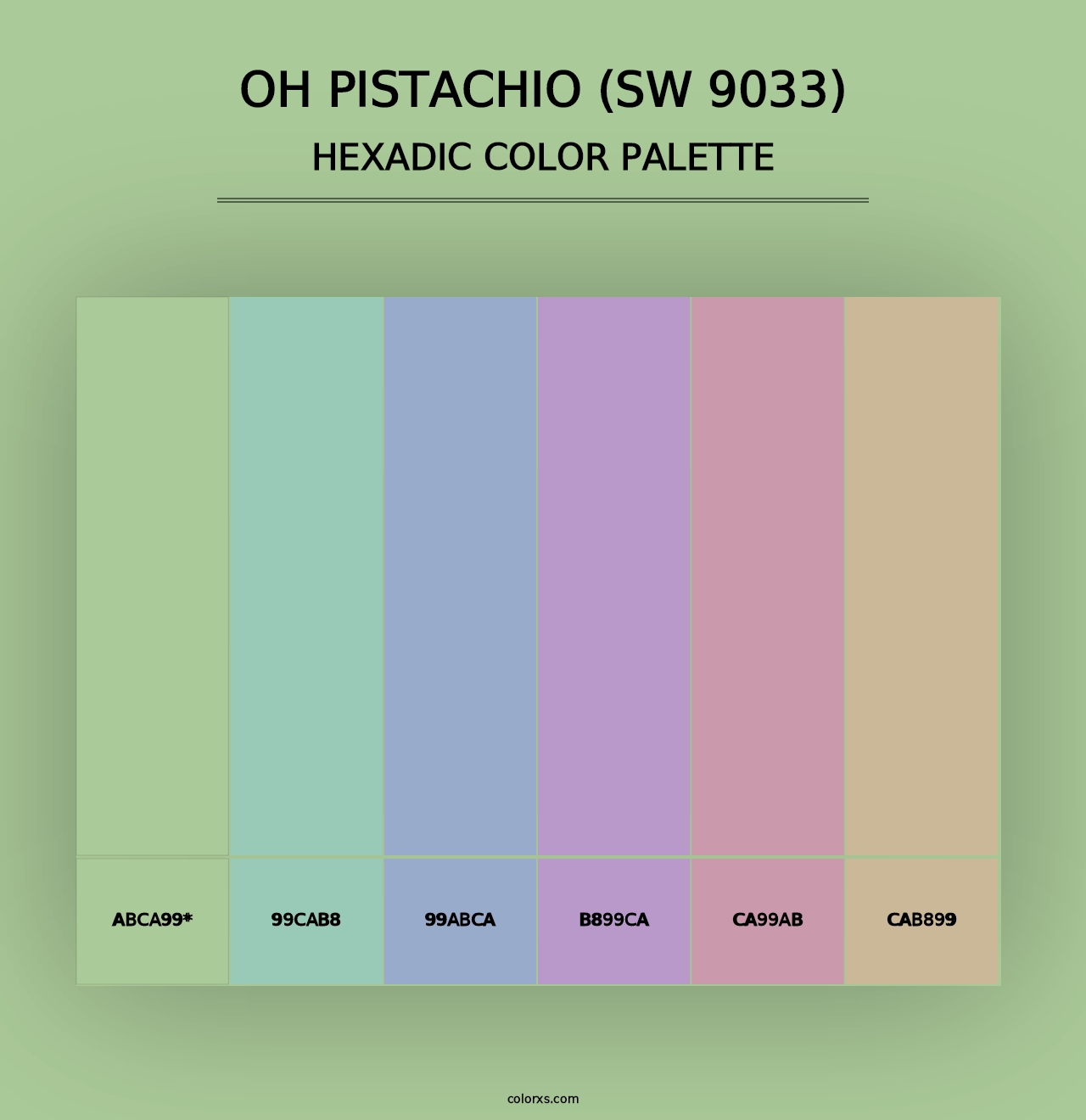 Oh Pistachio (SW 9033) - Hexadic Color Palette