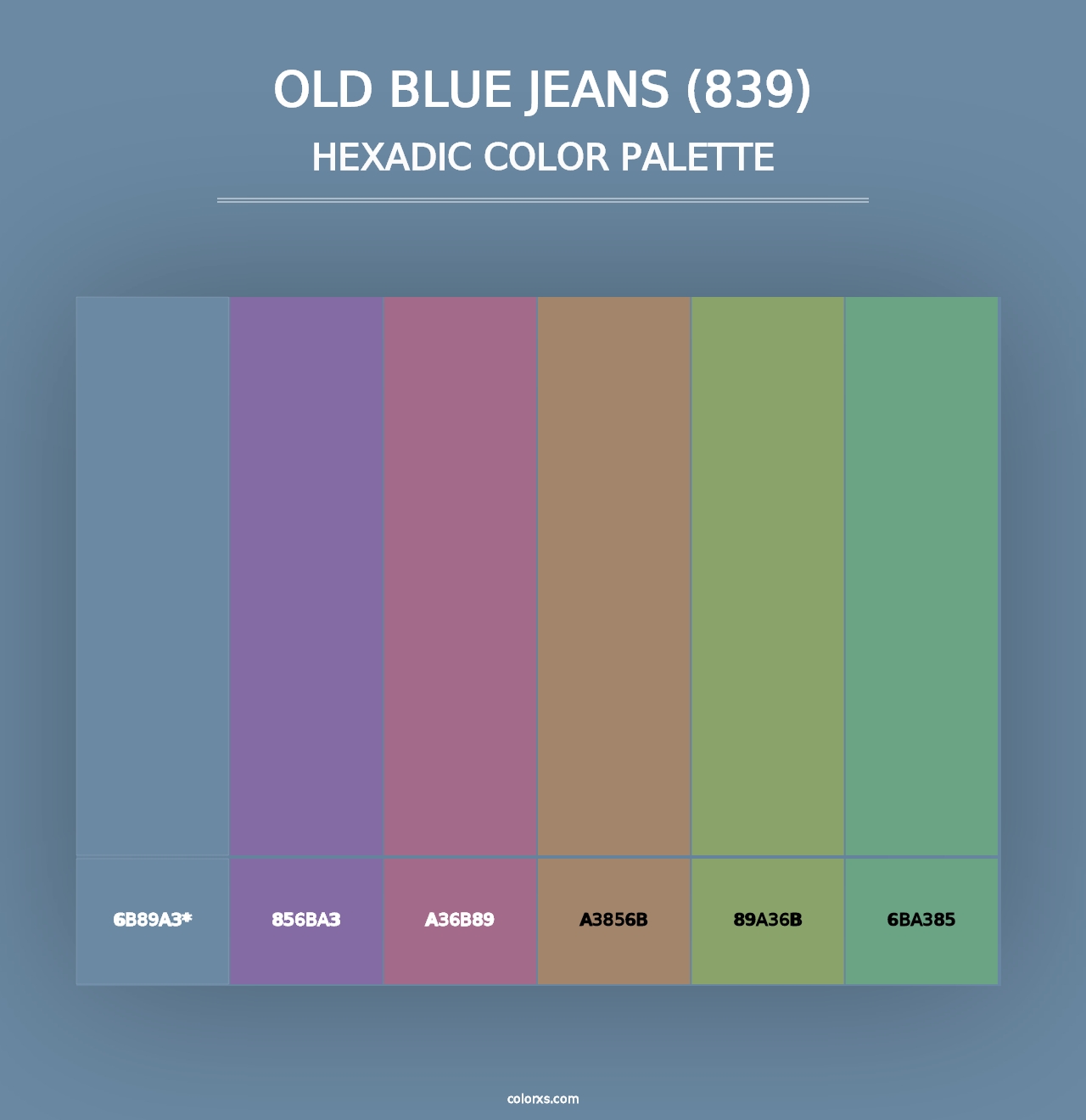 Old Blue Jeans (839) - Hexadic Color Palette