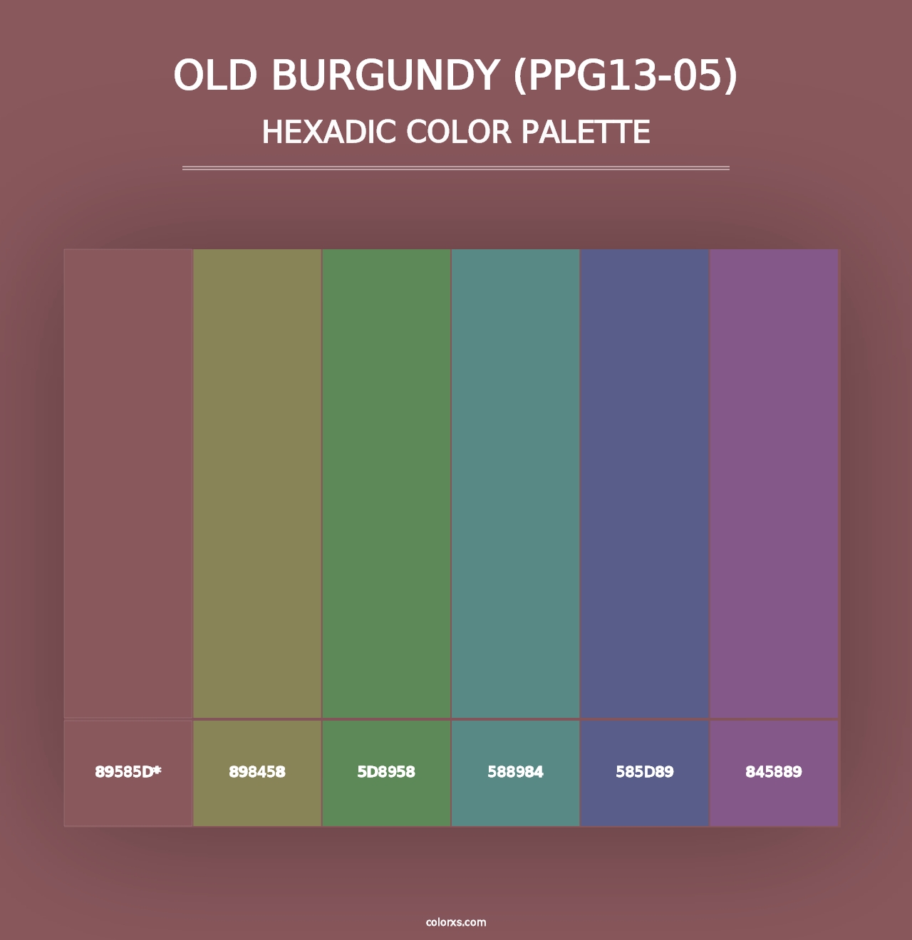 Old Burgundy (PPG13-05) - Hexadic Color Palette