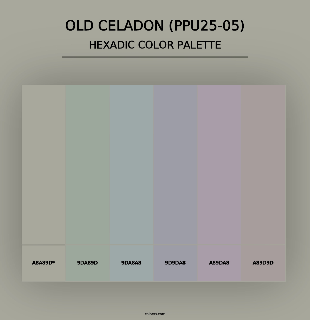 Old Celadon (PPU25-05) - Hexadic Color Palette