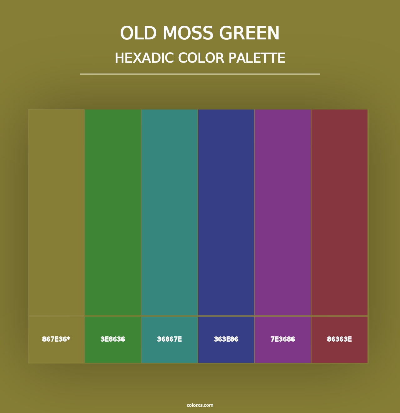 Old Moss Green - Hexadic Color Palette