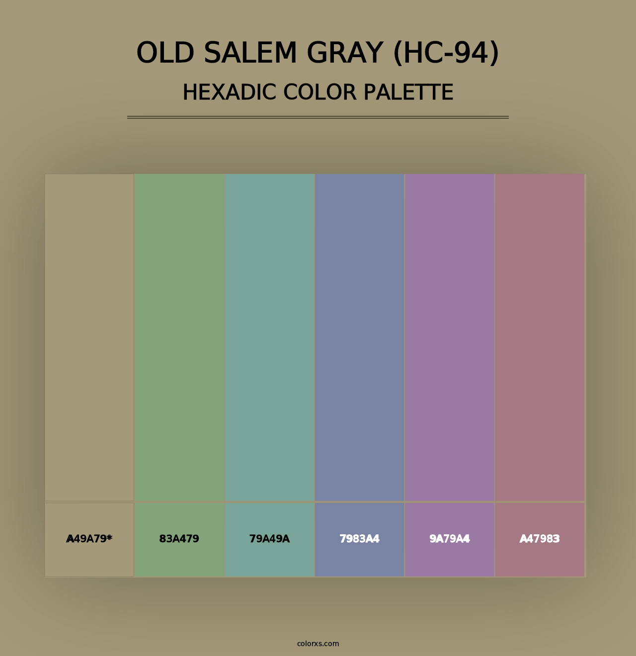 Old Salem Gray (HC-94) - Hexadic Color Palette