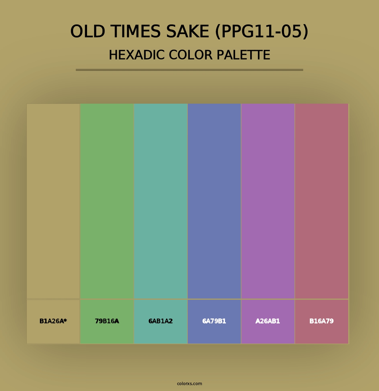 Old Times Sake (PPG11-05) - Hexadic Color Palette