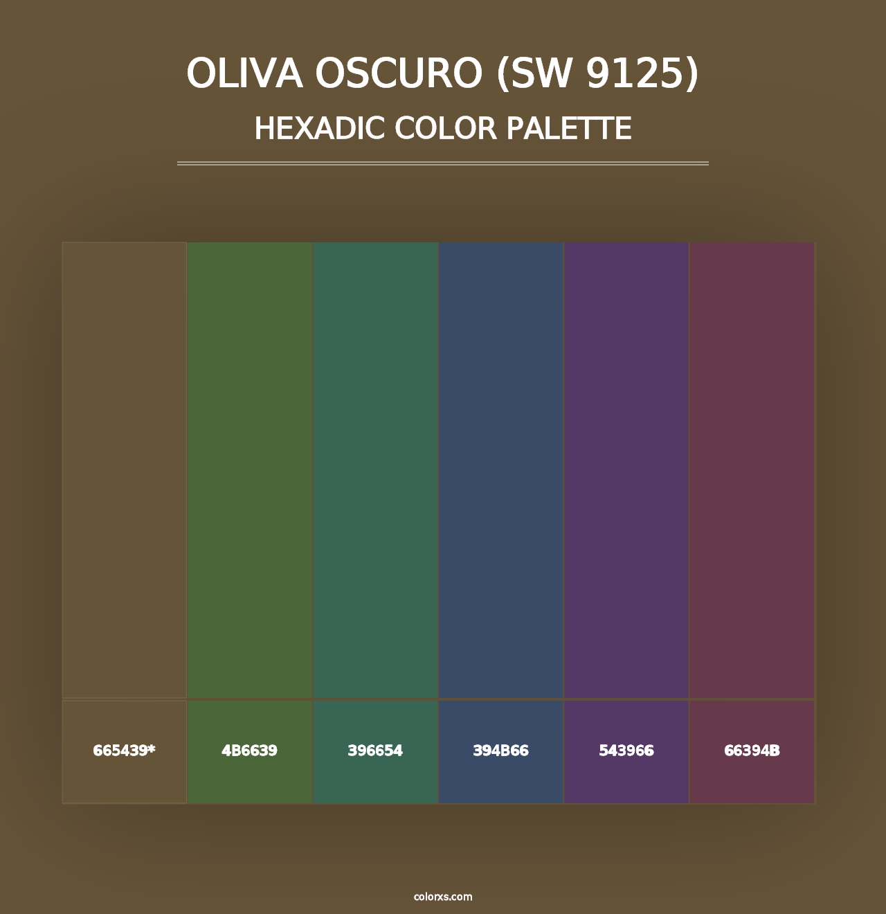 Oliva Oscuro (SW 9125) - Hexadic Color Palette