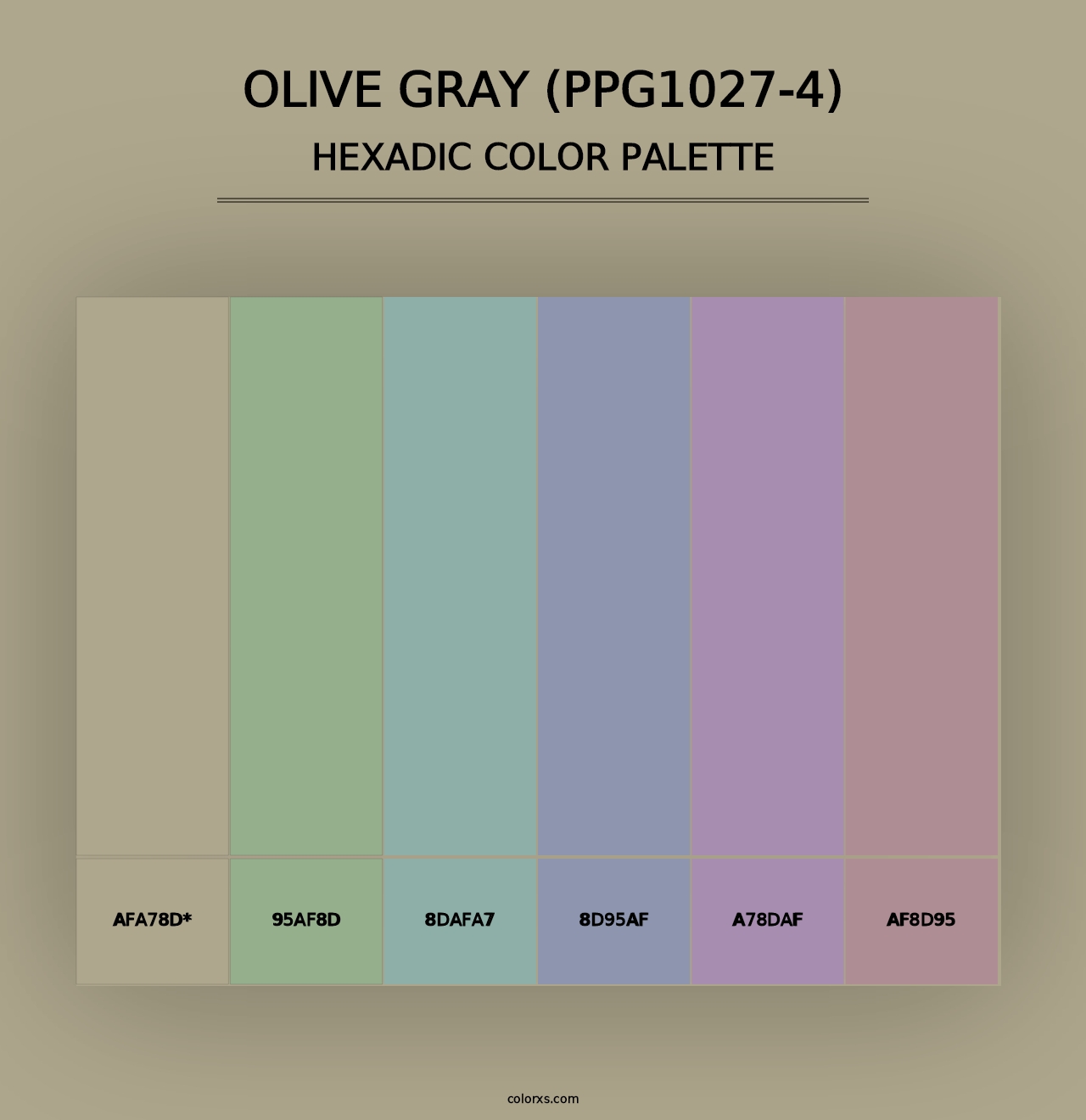 Olive Gray (PPG1027-4) - Hexadic Color Palette