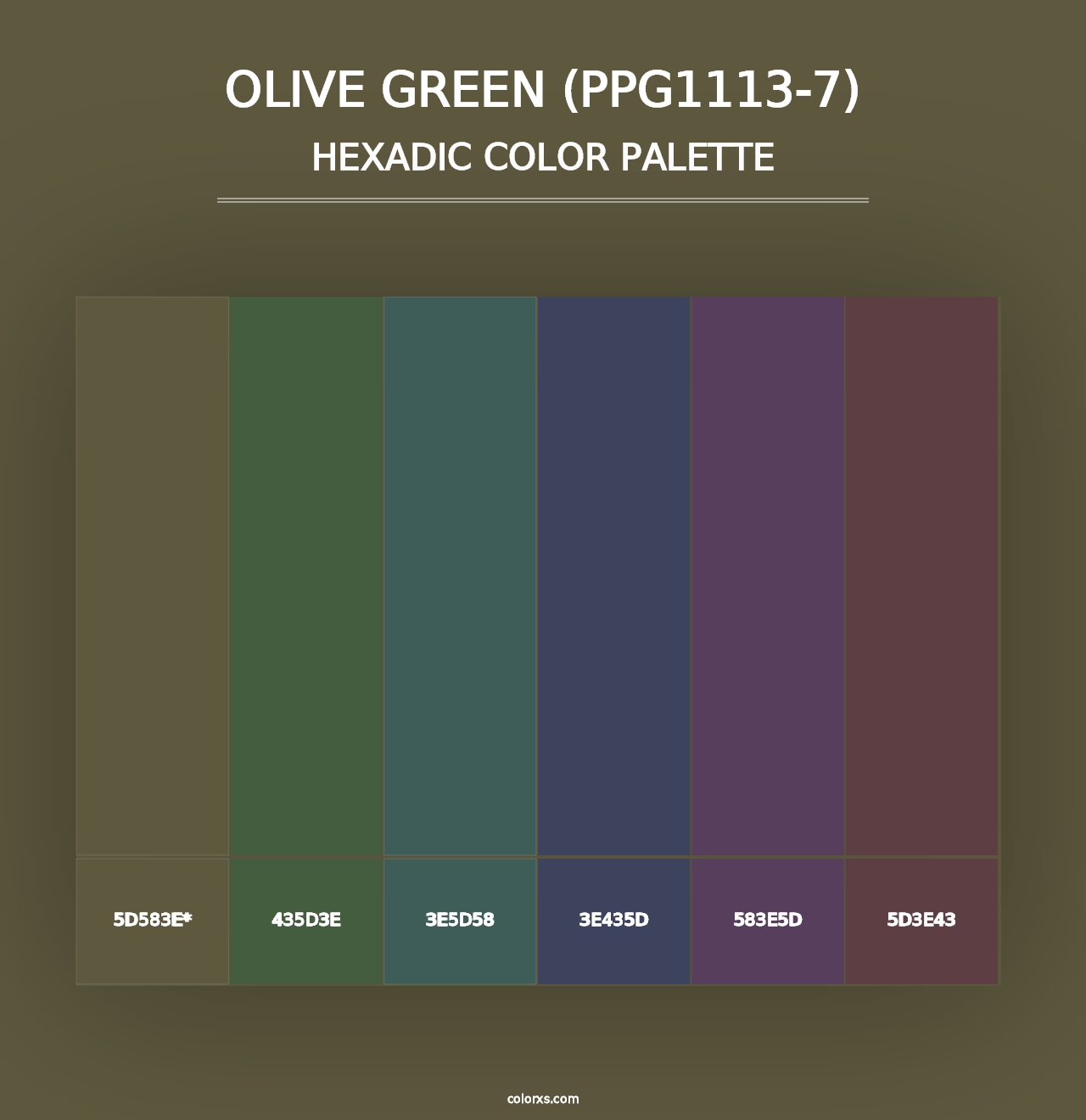 Olive Green (PPG1113-7) - Hexadic Color Palette