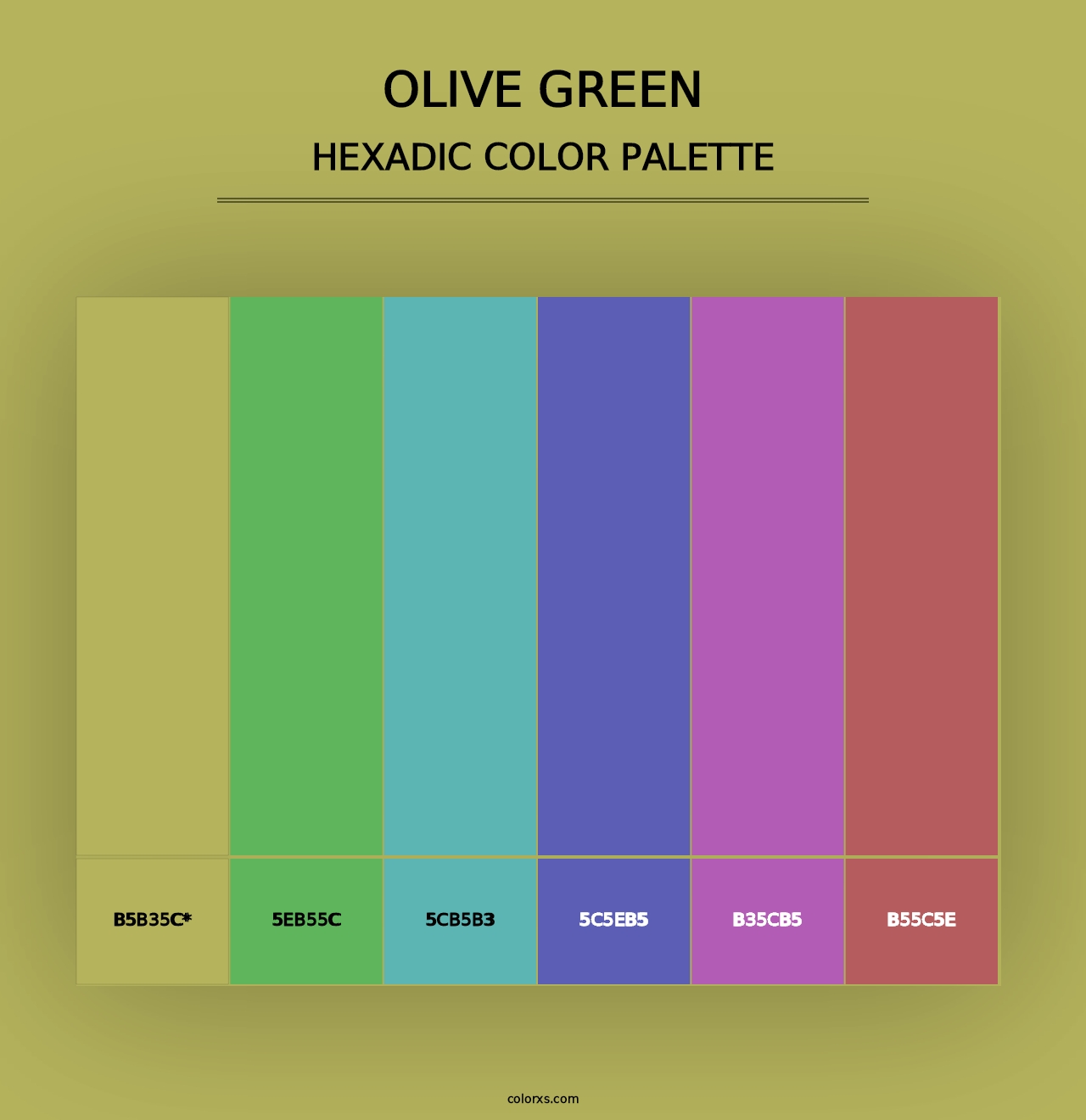 Olive Green - Hexadic Color Palette