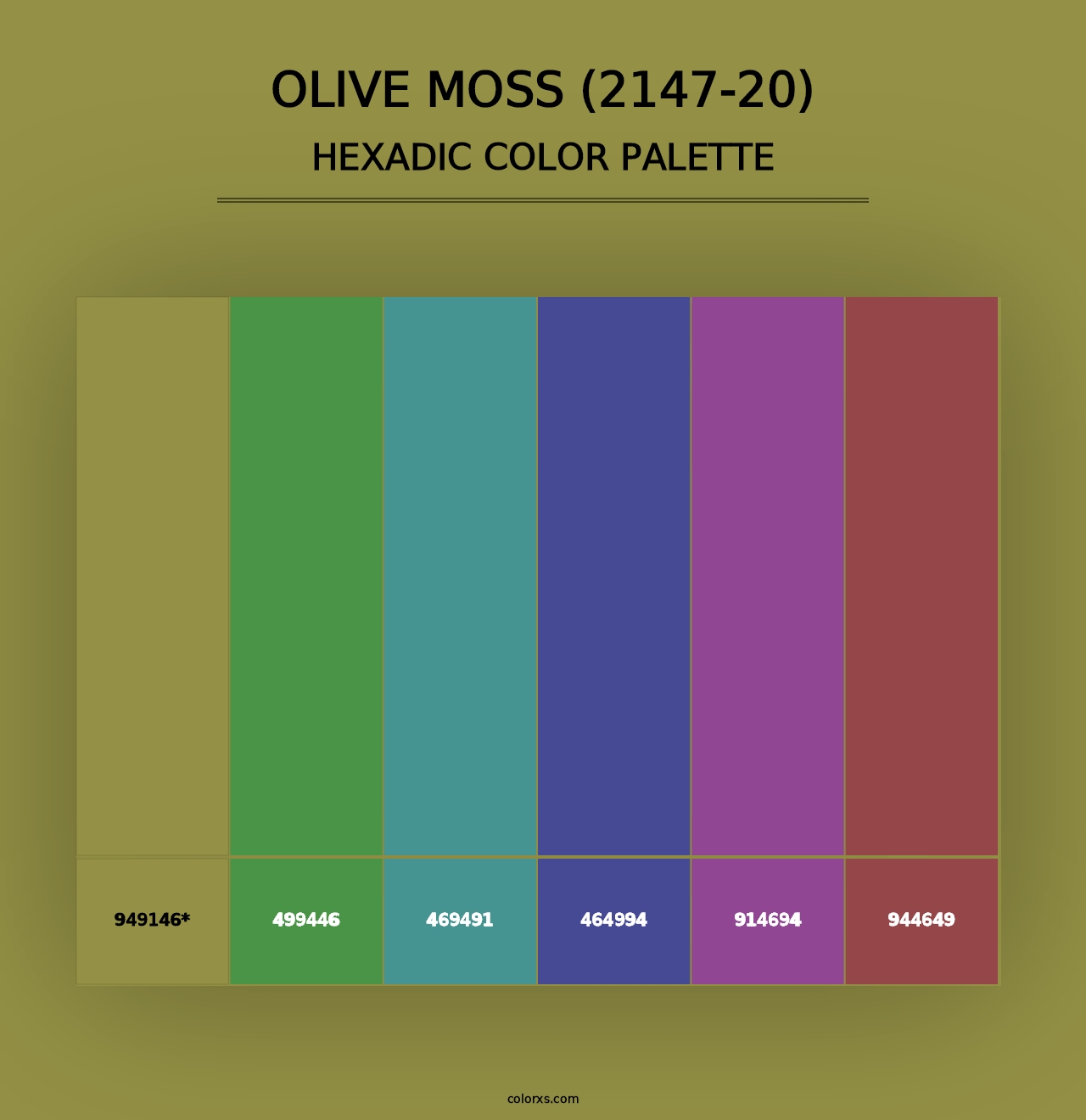 Olive Moss (2147-20) - Hexadic Color Palette