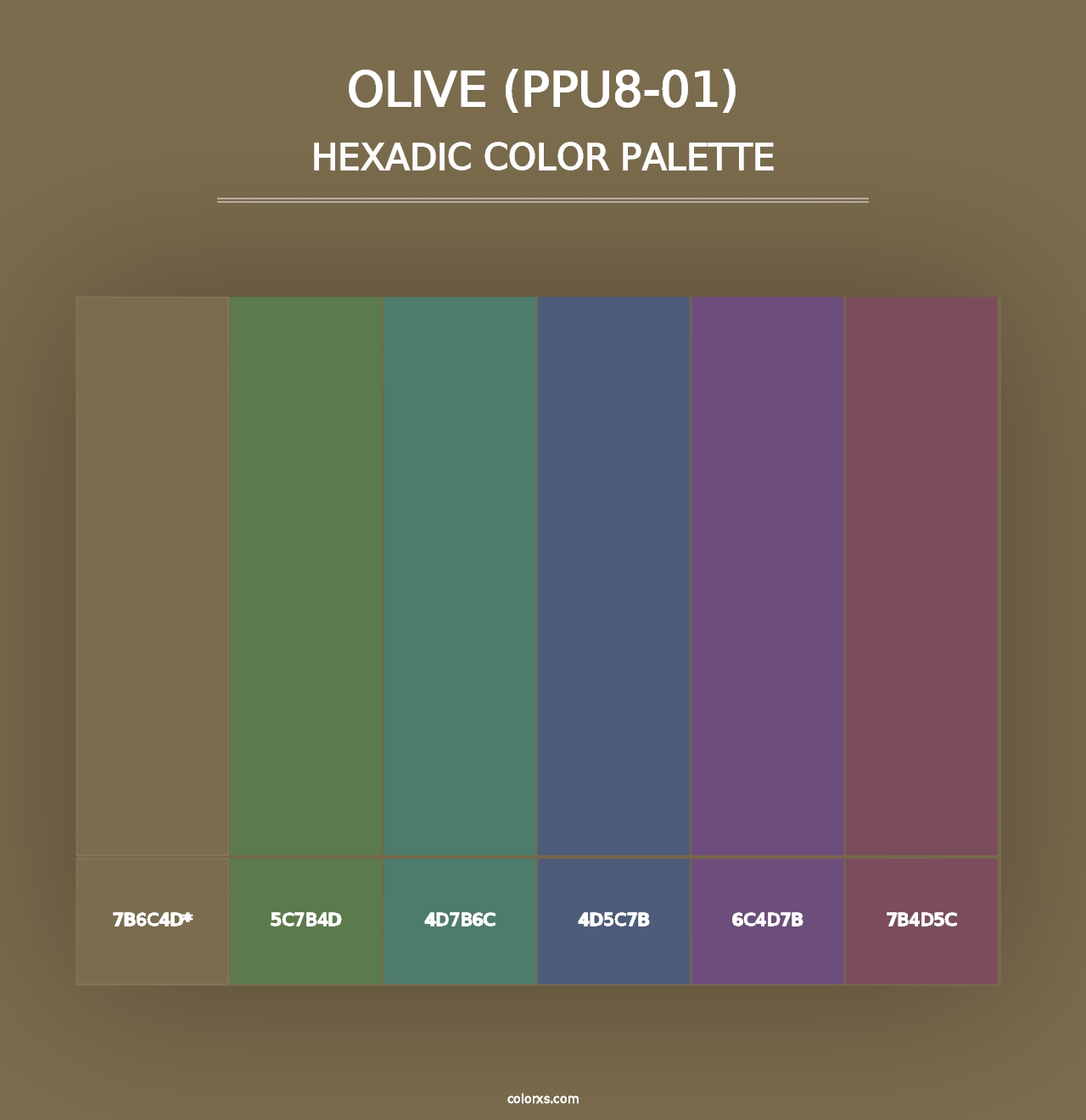 Olive (PPU8-01) - Hexadic Color Palette