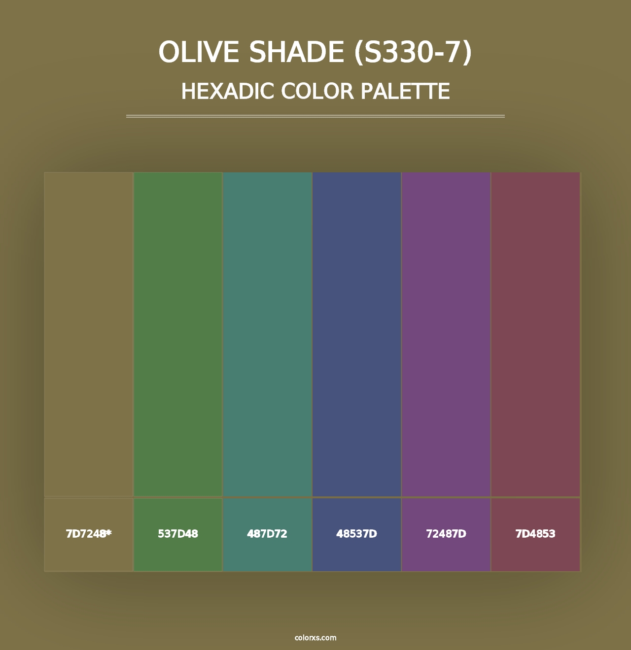 Olive Shade (S330-7) - Hexadic Color Palette