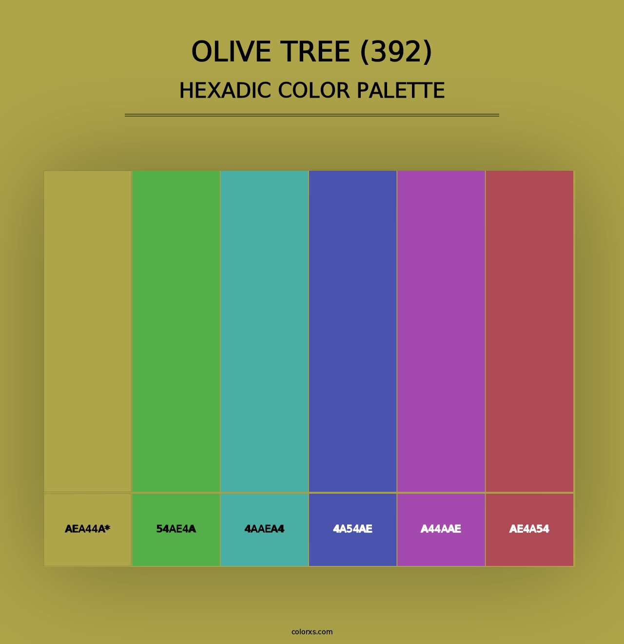 Olive Tree (392) - Hexadic Color Palette