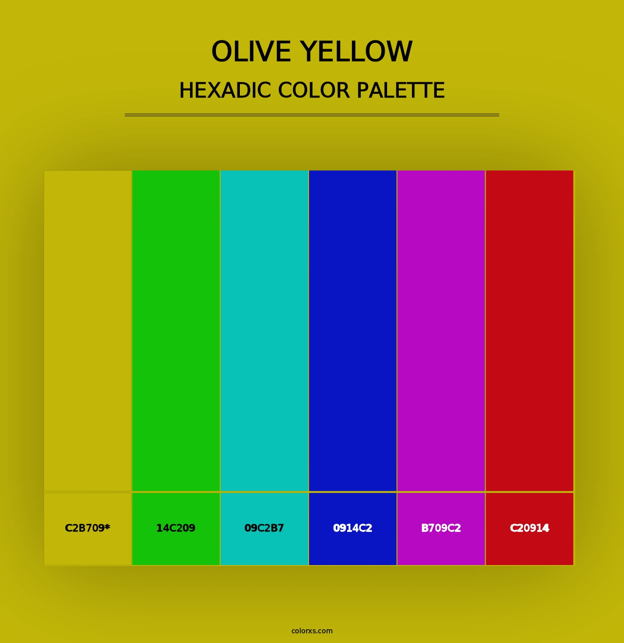 Olive Yellow - Hexadic Color Palette