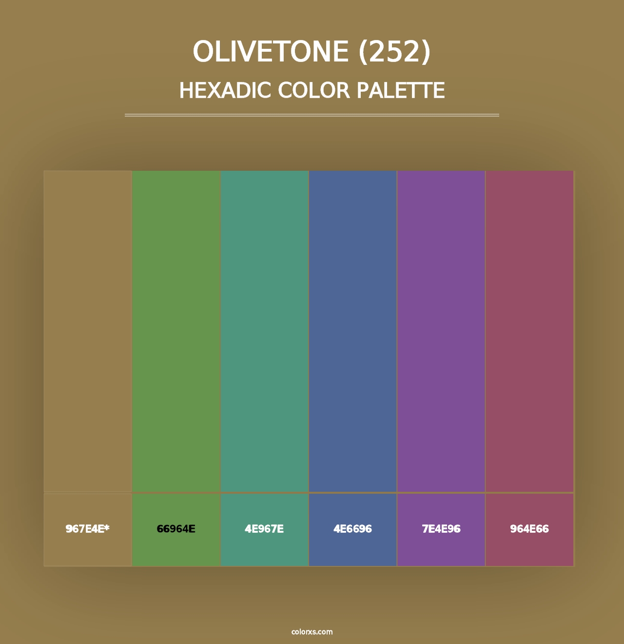 Olivetone (252) - Hexadic Color Palette