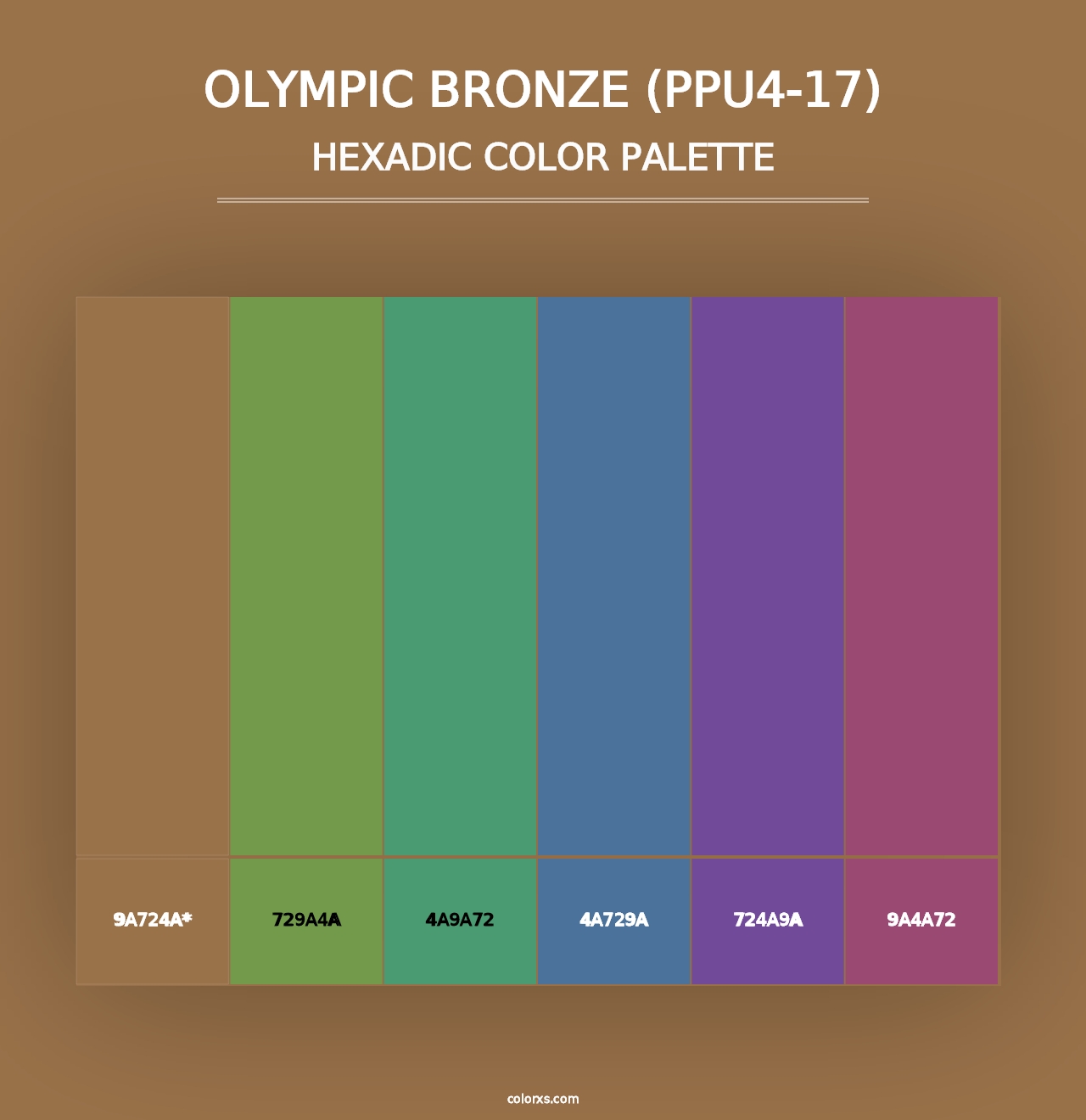 Olympic Bronze (PPU4-17) - Hexadic Color Palette