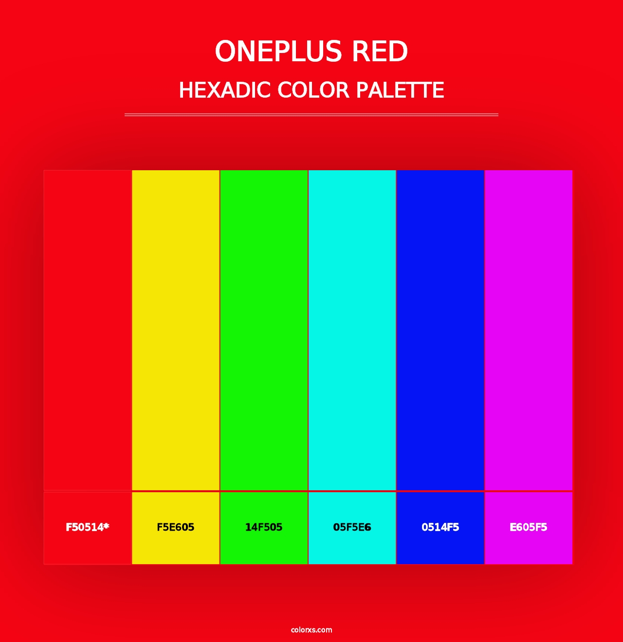 OnePlus Red - Hexadic Color Palette