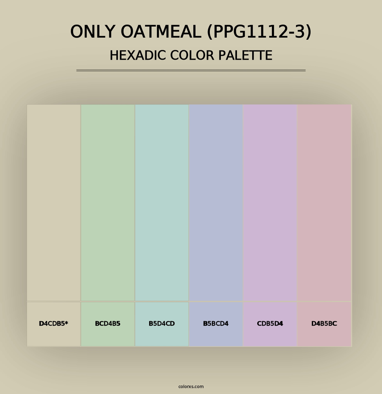 Only Oatmeal (PPG1112-3) - Hexadic Color Palette