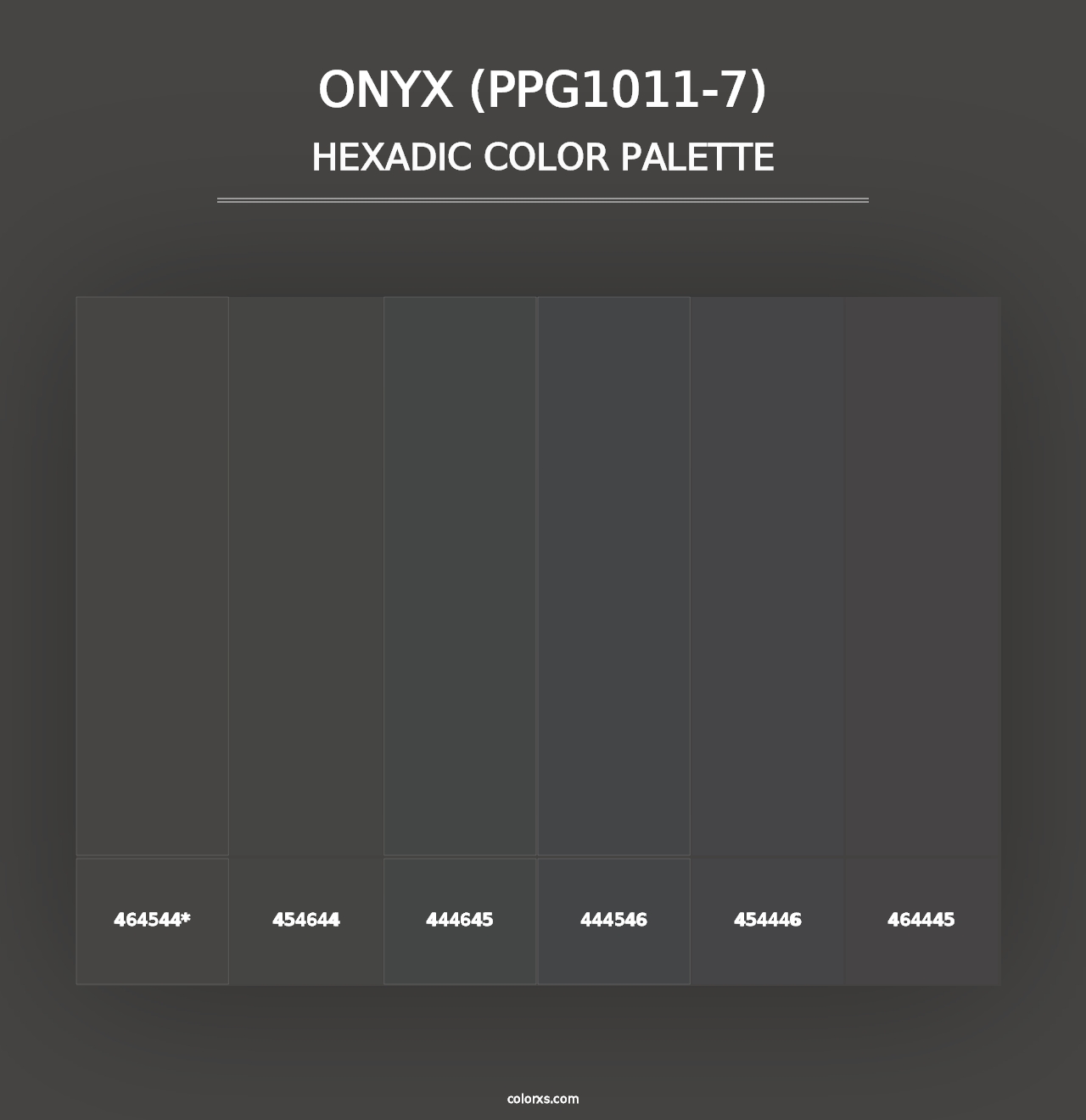 Onyx (PPG1011-7) - Hexadic Color Palette