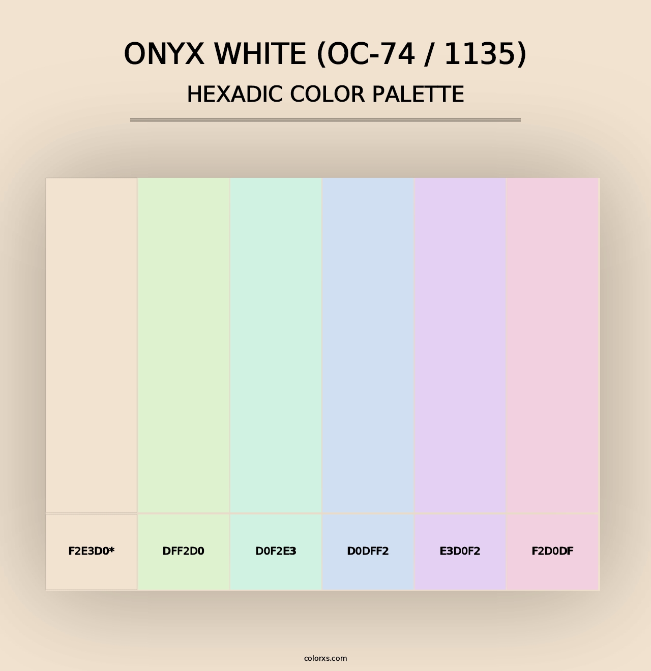 Onyx White (OC-74 / 1135) - Hexadic Color Palette