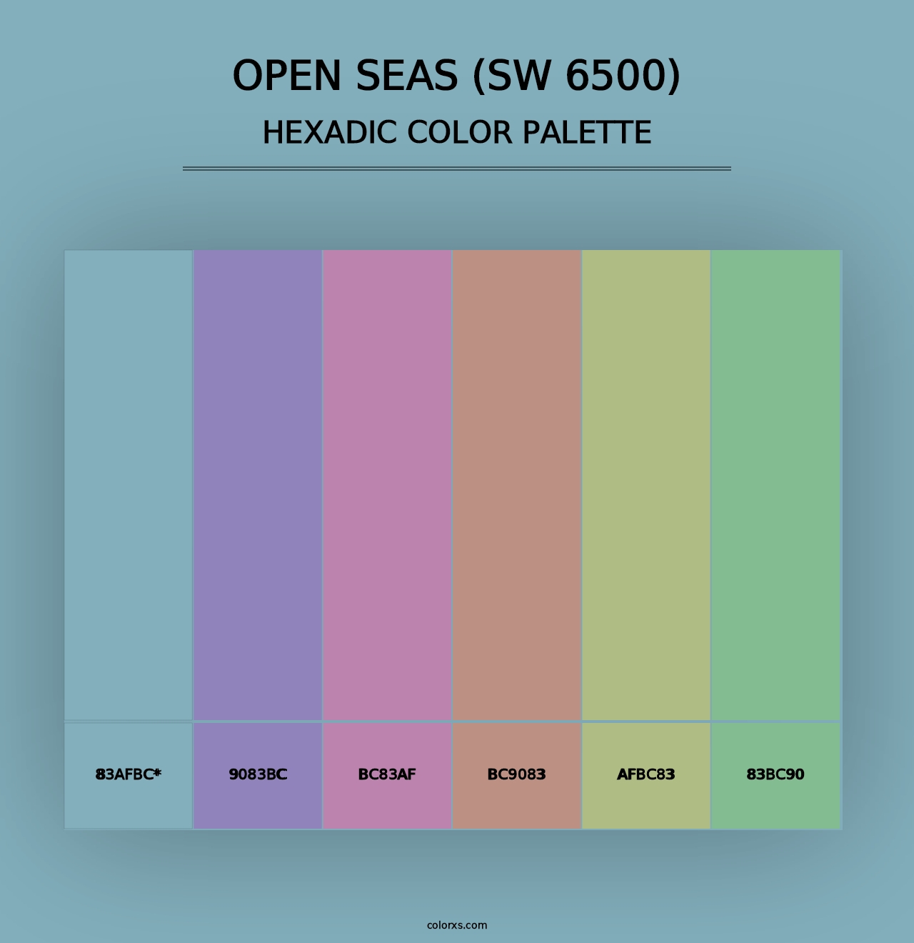 Open Seas (SW 6500) - Hexadic Color Palette