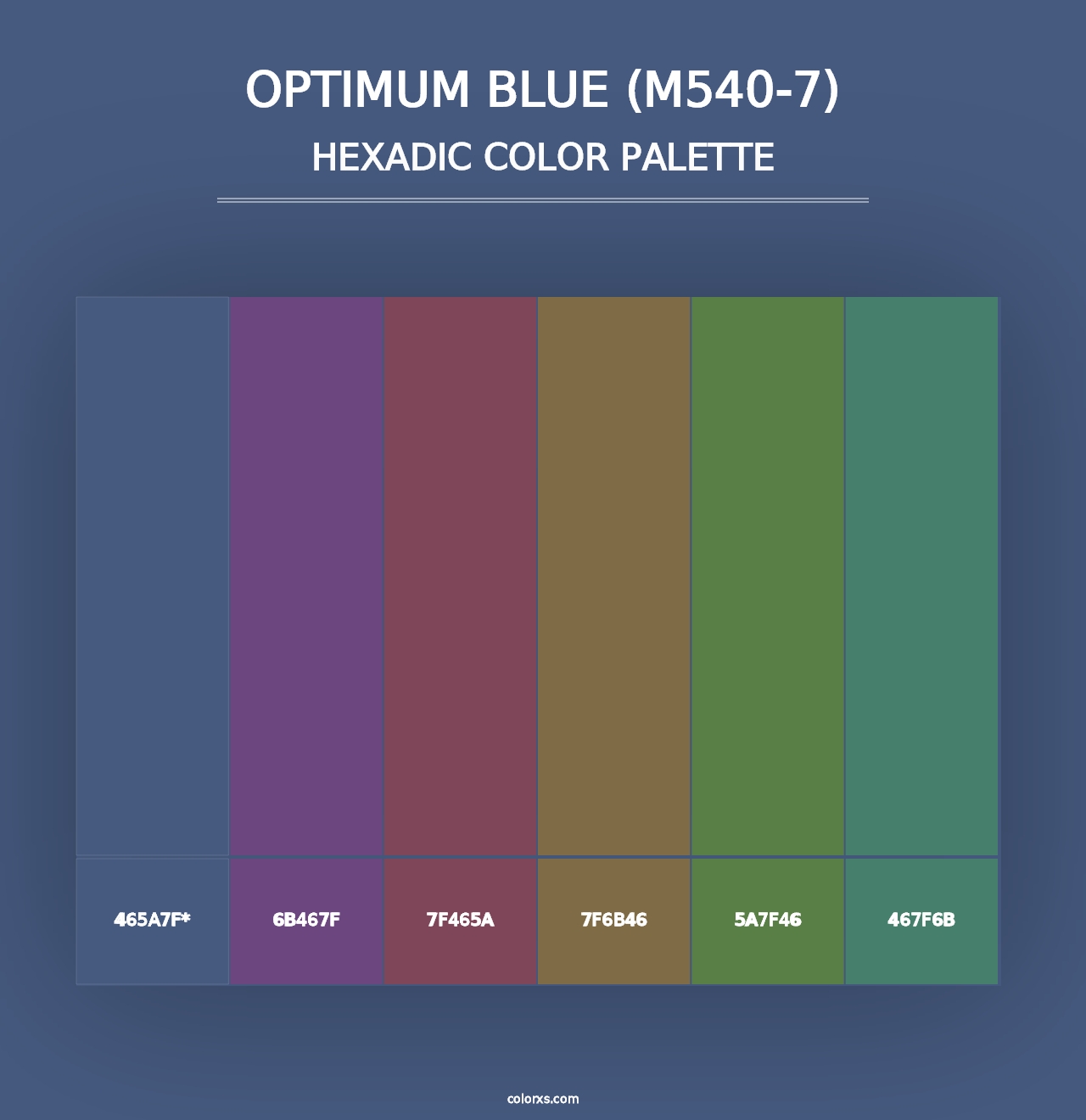 Optimum Blue (M540-7) - Hexadic Color Palette