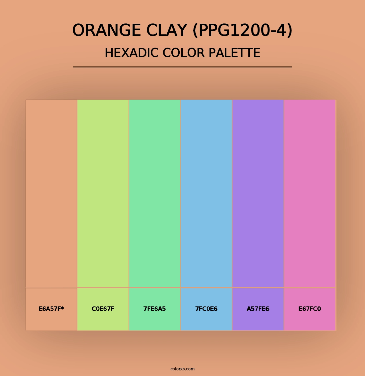 Orange Clay (PPG1200-4) - Hexadic Color Palette