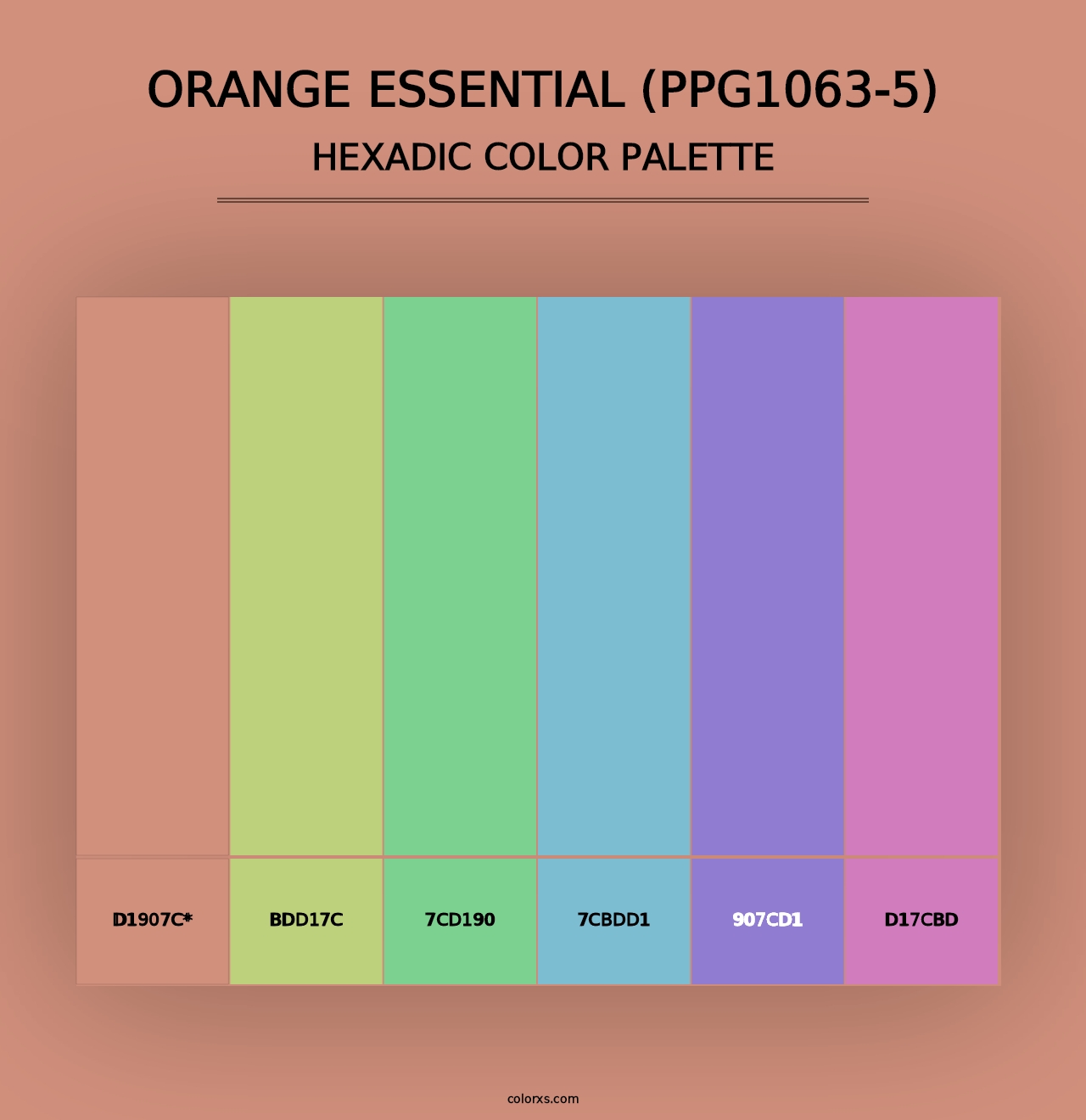 Orange Essential (PPG1063-5) - Hexadic Color Palette