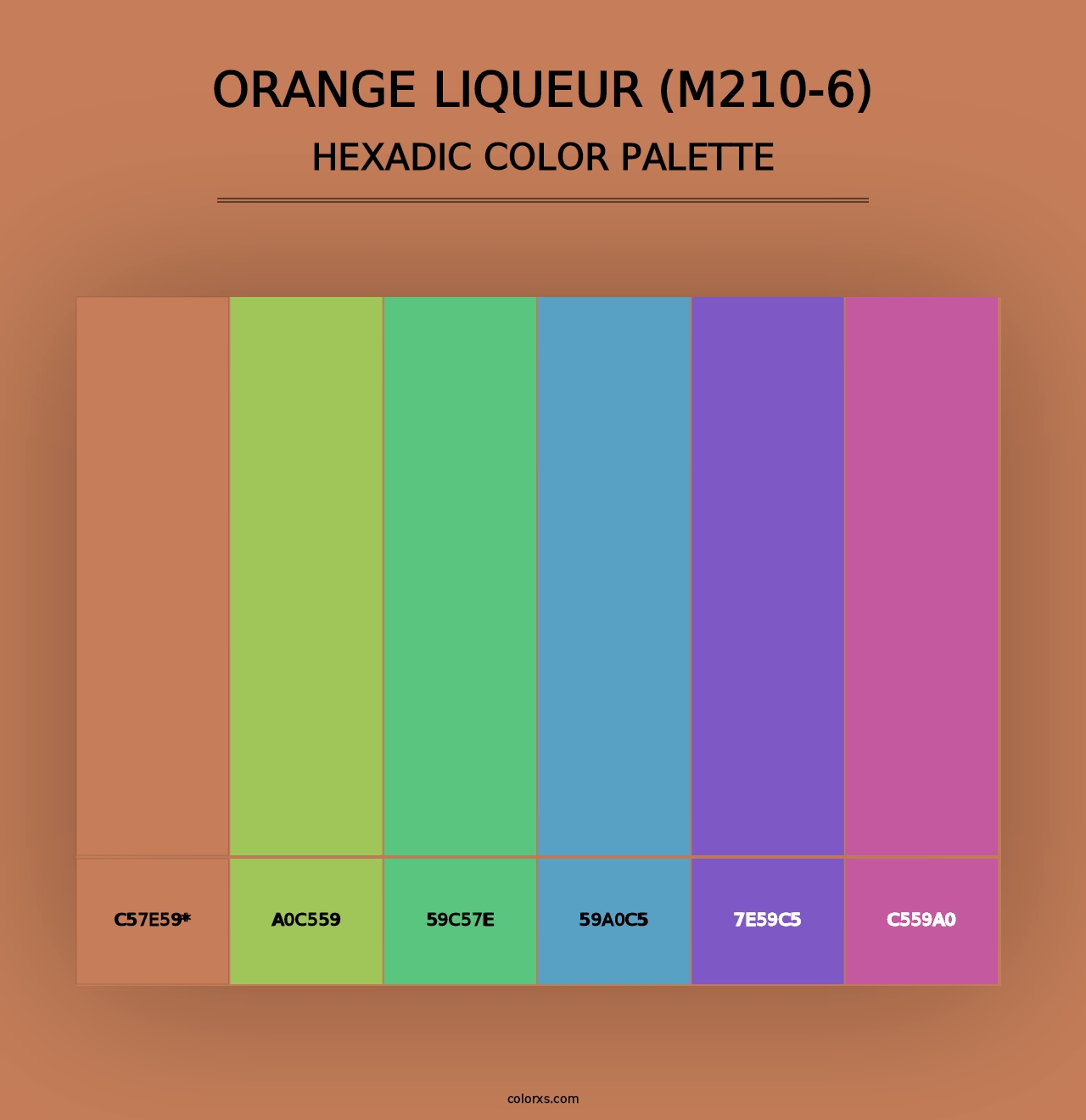 Orange Liqueur (M210-6) - Hexadic Color Palette