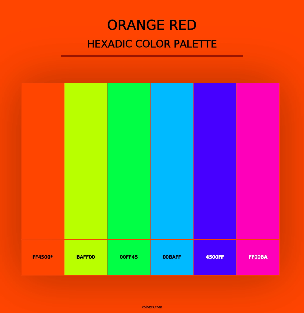 Orange Red - Hexadic Color Palette