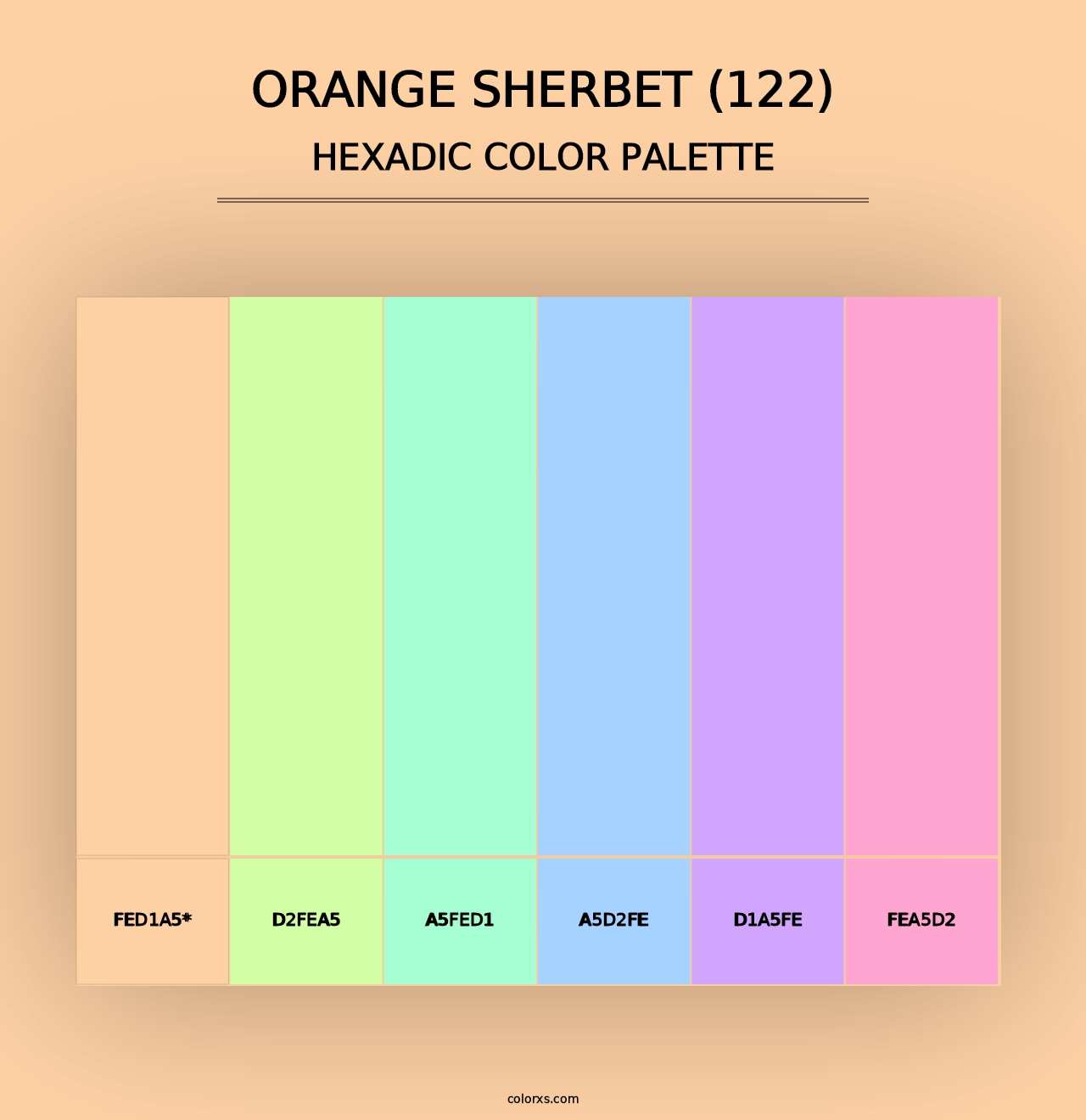 Orange Sherbet (122) - Hexadic Color Palette