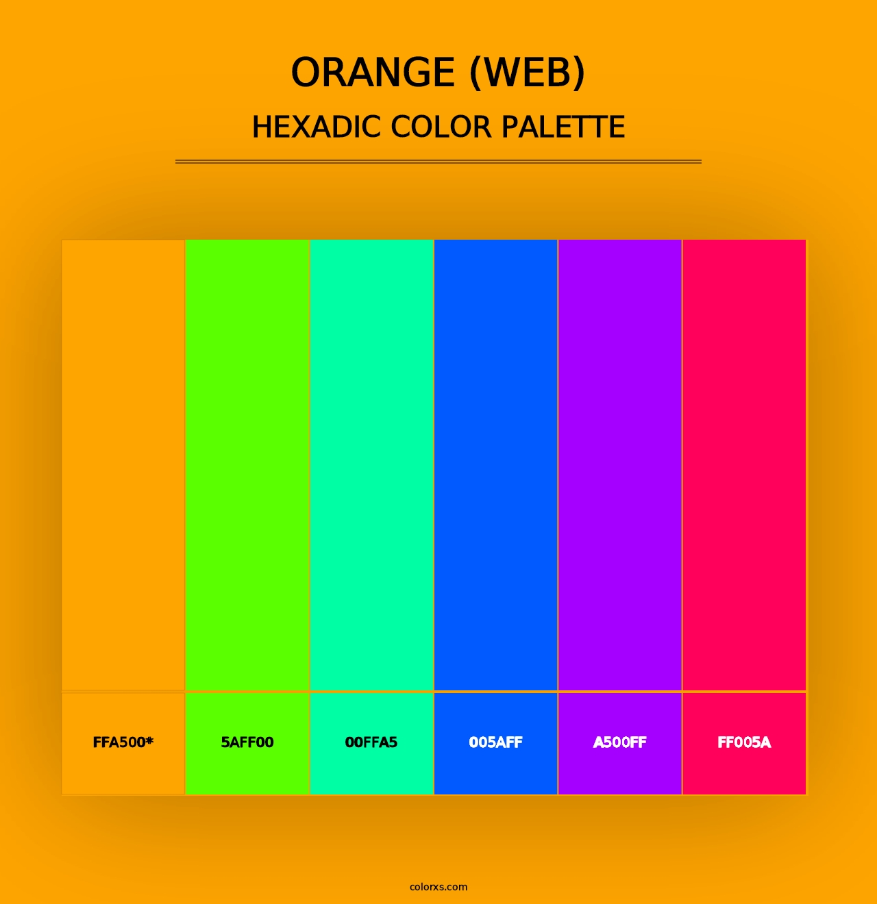 Orange (Web) - Hexadic Color Palette