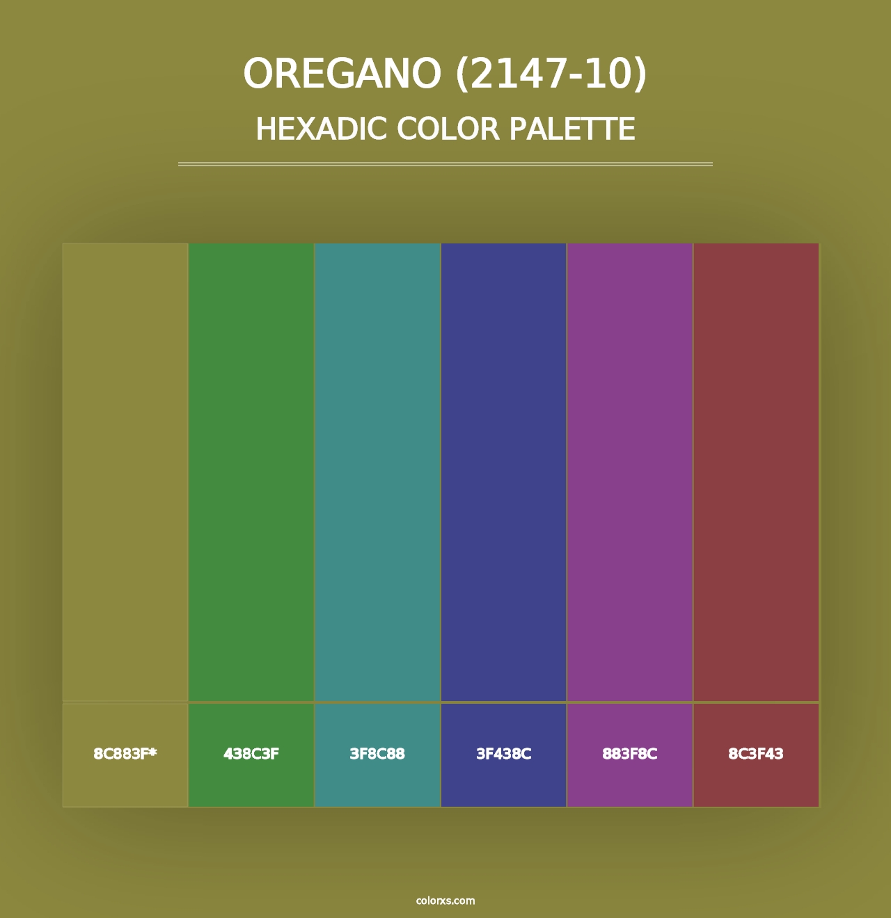 Oregano (2147-10) - Hexadic Color Palette