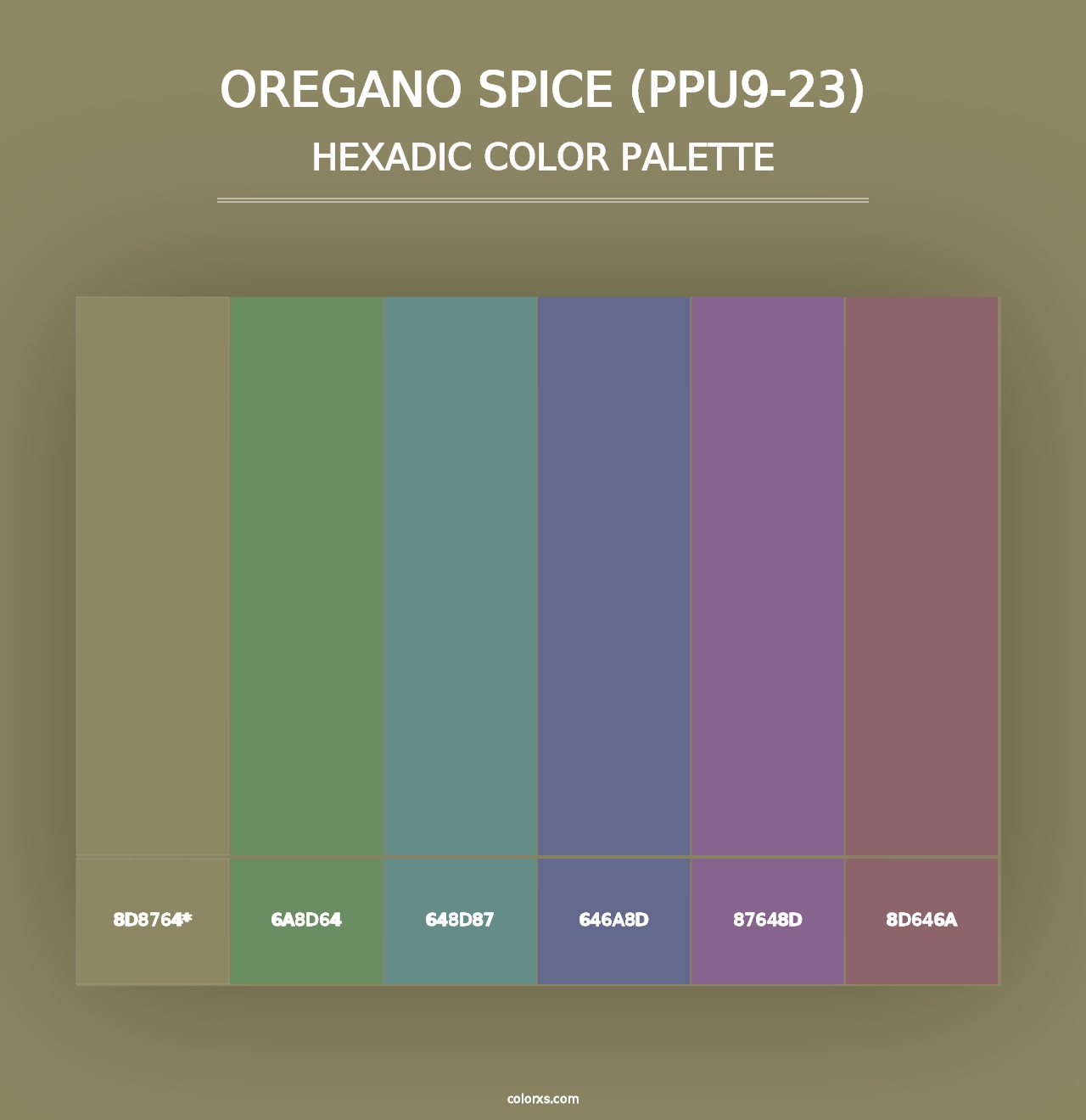 Oregano Spice (PPU9-23) - Hexadic Color Palette