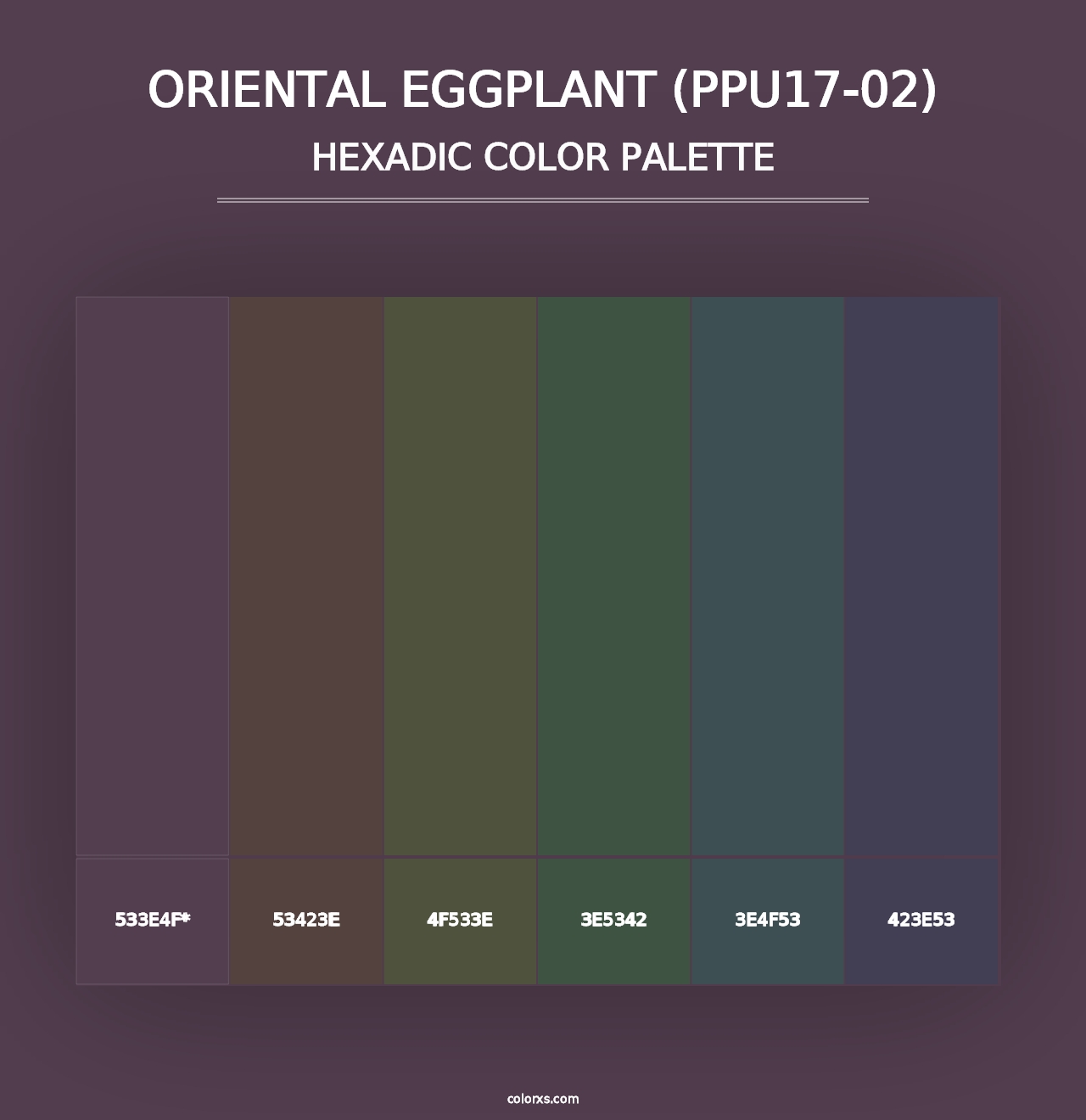 Oriental Eggplant (PPU17-02) - Hexadic Color Palette