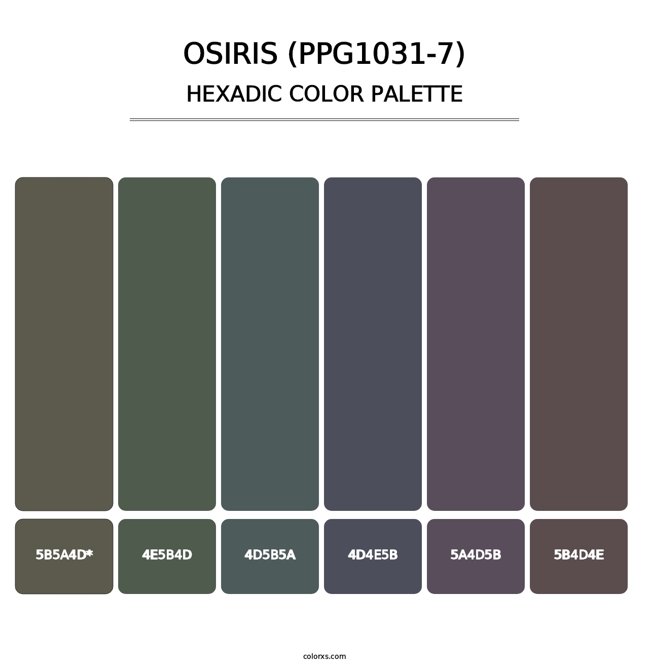 Osiris (PPG1031-7) - Hexadic Color Palette